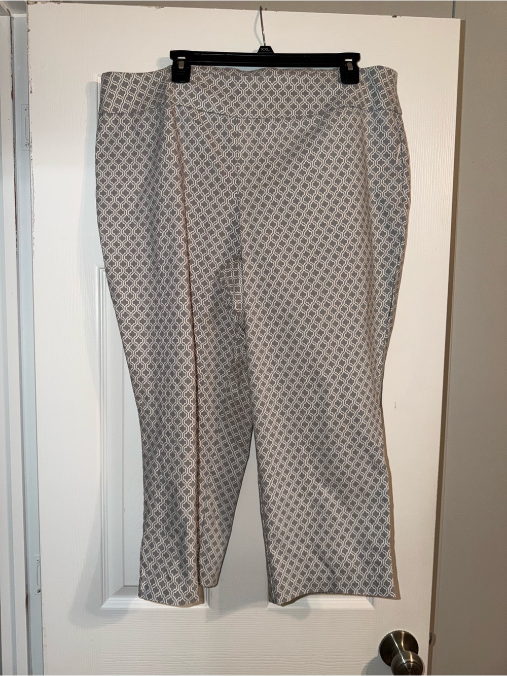 Cynthia Rowley Grey Geometric Trellis Capri Pants 18W Y2K